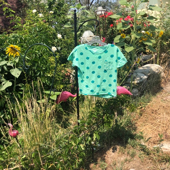 Old Navy Other - Super adorable Old Navy emerald polka dot shirt!